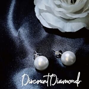 South Sea Shell White 10 mm Pearl Stud Back Earrings 925 Silver